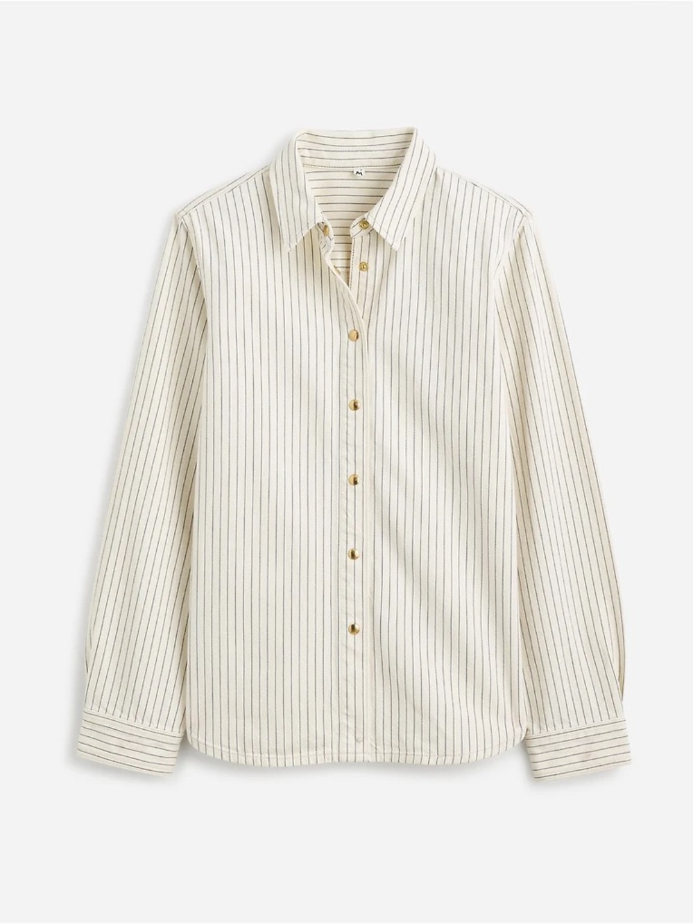 Madewell Denim Classic Button-Up Shirt‎ in Pinstripe Railroad Stripes Rigid - Picture 3 of 9
